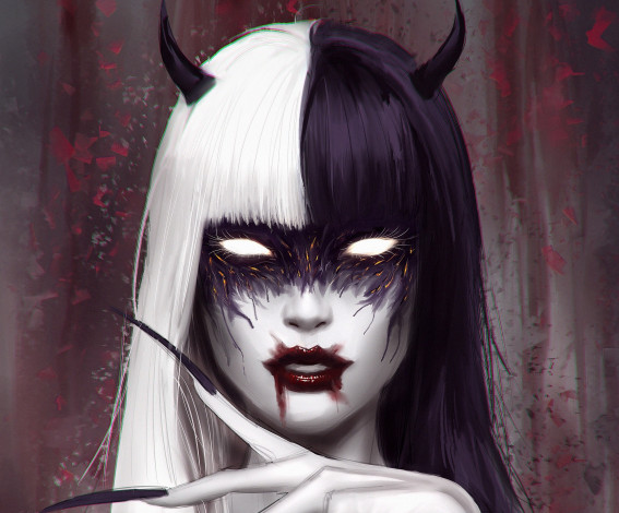 Обои картинки фото фэнтези, демоны, девушка