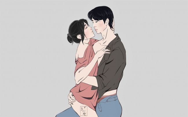 Обои картинки фото рисованное, люди, пара