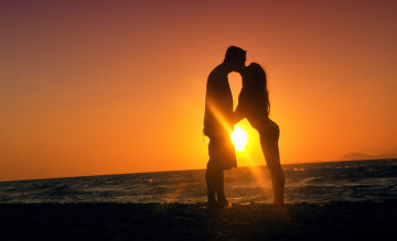 Картинка разное мужчина+женщина пара закат море
