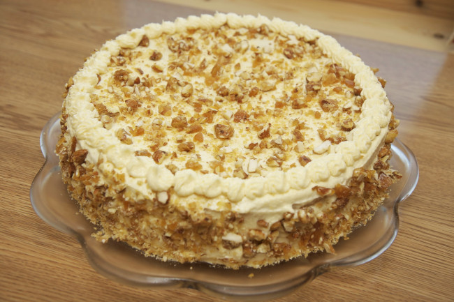 Обои картинки фото еда, торты, ореховый, торт, крем
