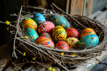 обоя праздничные, пасха, гнездо, яйца