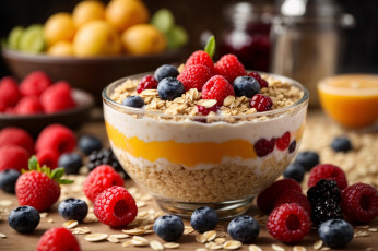 Картинка 3д+графика еда- food овсянка