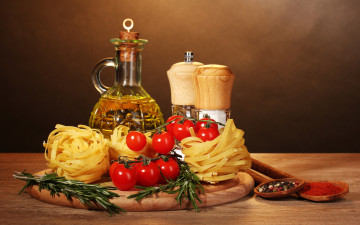 Картинка еда макароны +макаронные+блюда масло перец розмарин помидоры