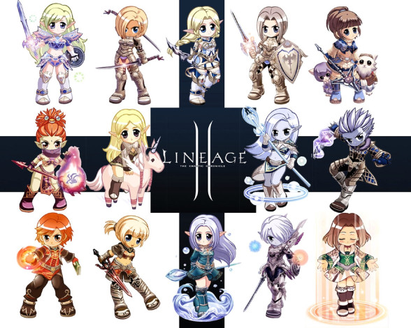 Обои картинки фото видео игры, lineage ii,  the chaotic chronicle, персонажи, чиби