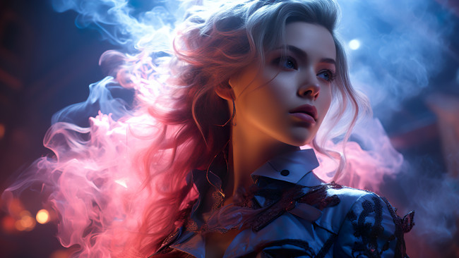 Обои картинки фото 3д графика, портреты и лица , portraits and faсes, девушка, нейросеть