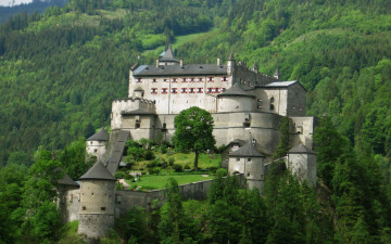 Картинка hohenwerfen salzburg austria города зальцбург австрия