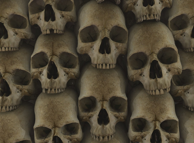 Обои картинки фото 3д, графика, horror, ужас, черепа