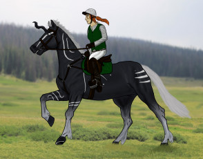 Картинка рисованные животные лошади лощадь