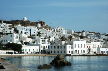 обоя mykonos,  greece, города, - улицы,  площади,  набережные, дома, greece, море, набережная, побережье