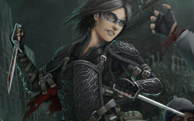 Обои картинки фото фэнтези, люди, парень, деньги, кинжалы