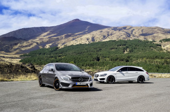 Картинка 2015+mercedes-benz+cla+45+amg+shooting+brake автомобили mercedes-benz металлик серый тюнинг белый