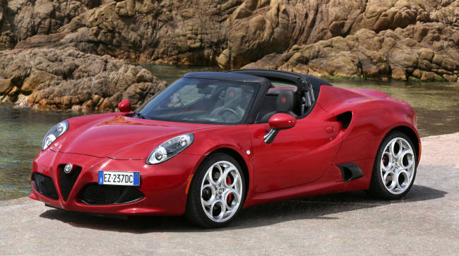 Обои картинки фото автомобили, alfa romeo, 4c, alfa, romeo, 960, spider, красный, 2015г