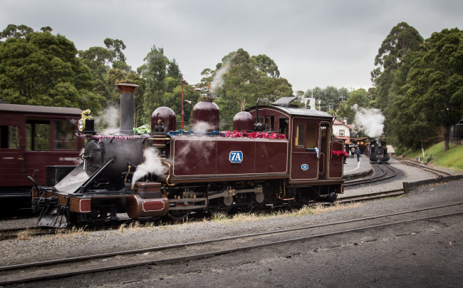 Обои картинки фото техника, паровозы, дорога, паровоз, рельсы, железная