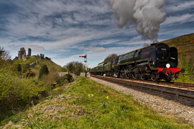 Обои картинки фото техника, паровозы, паровоз, рельсы, дорога, железная