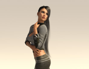 Картинка 3д+графика люди+ people девушка взгляд фон