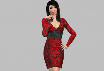 Картинка 3д+графика люди+ people девушка взгляд фон