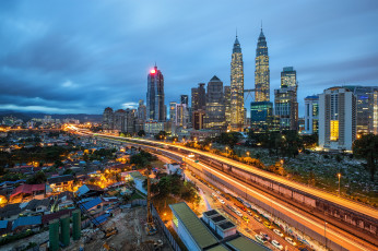 Картинка города куала-лумпур+ малайзия огни ночь