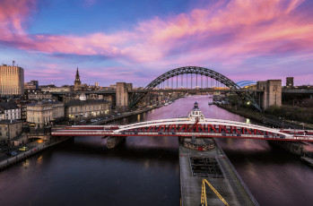 Картинка ньюкасл-апон-тайн города -+мосты мосты река