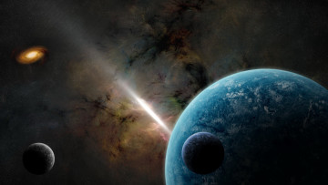 Картинка космос арт планеты вселенная звезды галактика