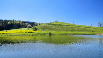 Картинка природа реки озера река холмы