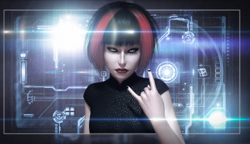 Картинка 3д+графика фантазия+ fantasy девушка взгляд фон