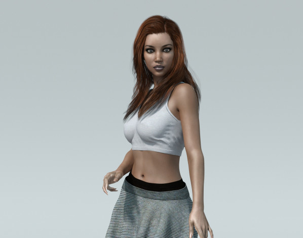 Обои картинки фото 3д графика, люди , people, фон, взгляд, девушка