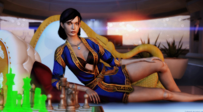 Обои картинки фото 3д графика, люди , people, девушка, взгляд, фон