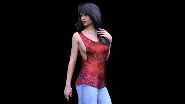 Обои картинки фото 3д графика, люди , people, девушка, взгляд, фон