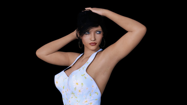 Обои картинки фото 3д графика, люди , people, фон, взгляд, девушка