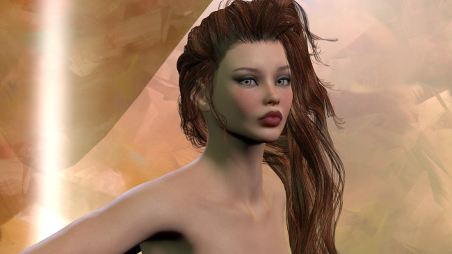 Обои картинки фото 3д графика, портрет , portraits, девушка, фон, взгляд