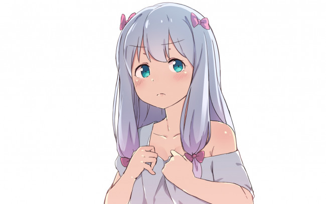 Обои картинки фото аниме, eromanga-sensei, девушка, взгляд, фон