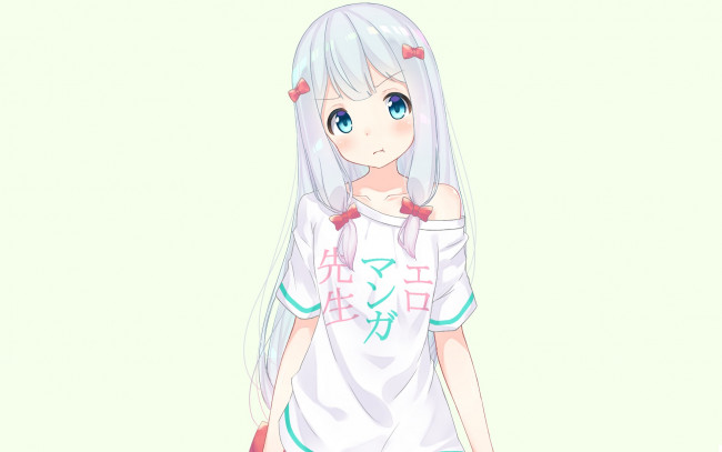Обои картинки фото аниме, eromanga-sensei, девушка, взгляд, фон