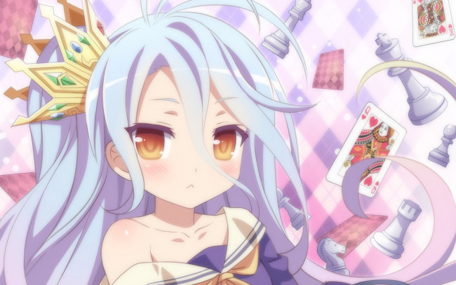 Обои картинки фото аниме, no game no life, фон, взгляд, девушка