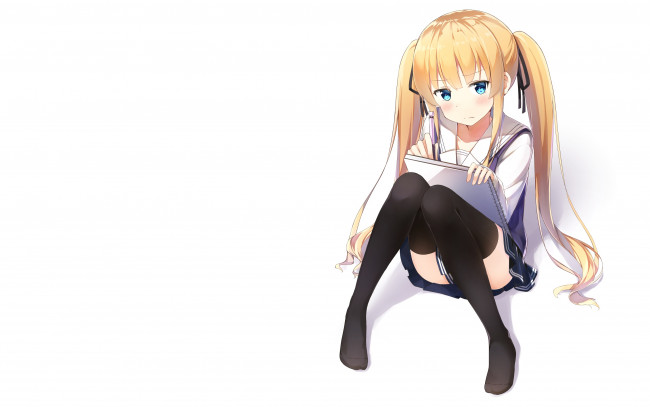 Обои картинки фото аниме, unknown,  другое, девушка, фон, взгляд