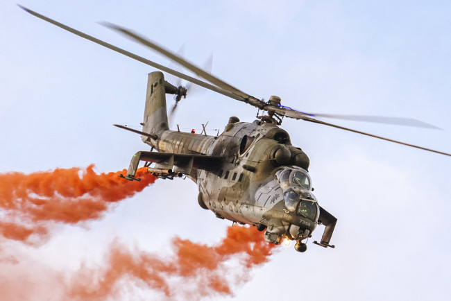 Обои картинки фото mi-24v, авиация, вертолёты, ввс