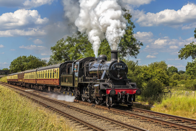 Обои картинки фото техника, паровозы, локомотив, состав