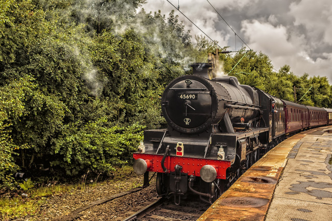 Обои картинки фото техника, паровозы, локомотив, состав