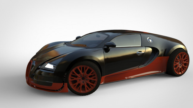 Обои картинки фото автомобили, 3д, bugatti, veyron, темный