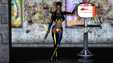 Картинка 3д+графика фантазия+ fantasy девушка фон взгляд униформа