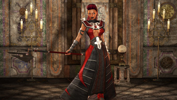 Картинка 3д+графика люди+ people девушка фон взгляд платье