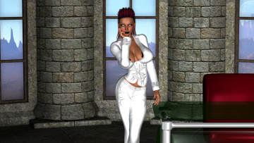 Картинка 3д+графика люди+ people девушка фон взгляд костюм