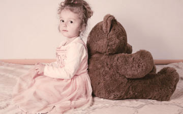 Картинка разное дети девочка мишка