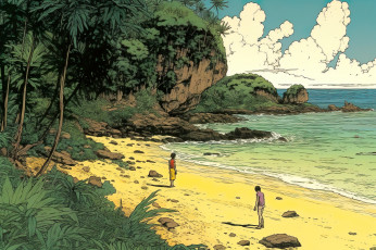 Картинка аниме пейзажи +природа побережье