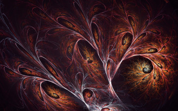 Картинка 3д+графика абстракция+ abstract ветки узор