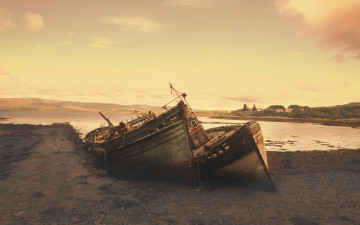 обоя корабли, лодки,  шлюпки, старые, заброшенные