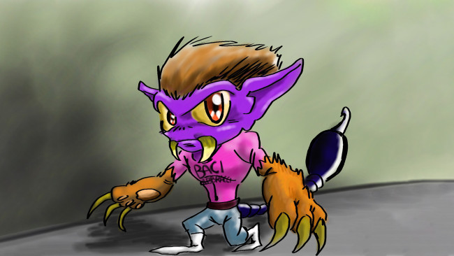 Обои картинки фото 314077, рисованное, животные,  сказочные,  мифические, монстр, существо