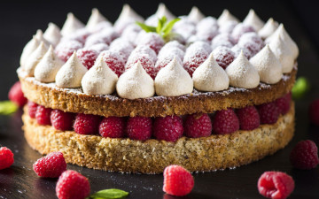 обоя еда, торты, ягоды, торт, малина