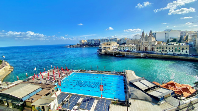 Обои картинки фото balluta bay, sliema, malta, города, - панорамы, balluta, bay