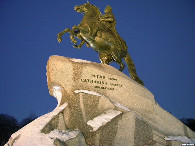 Обои картинки фото петербург, города, санкт, петергоф, россия, медный, всадник