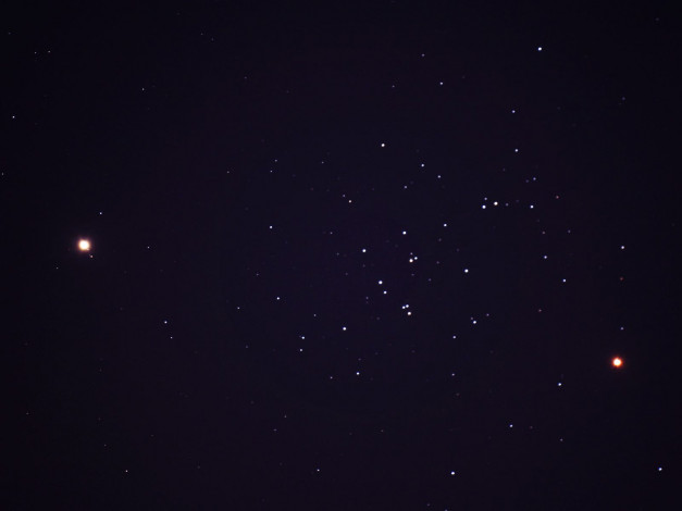 Обои картинки фото сатурн, марс, скопление, Ясли, космос, звезды, созвездия